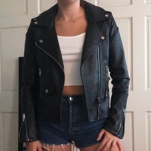 Blank NYC vegan leather moto jacket